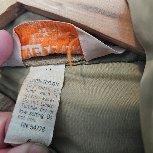 Vintage Puffer Coat Mens Small Tan Brown 80s Utility Farm Ranch Western Warm - Picture 13 of 13